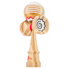 Kaizen Fish Cake Bamboo Kendama with Luna Shape and Silk Red paint.