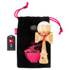Kaizen Fish Cake Bamboo Kendama with Luna Shape and Silk Red paint.