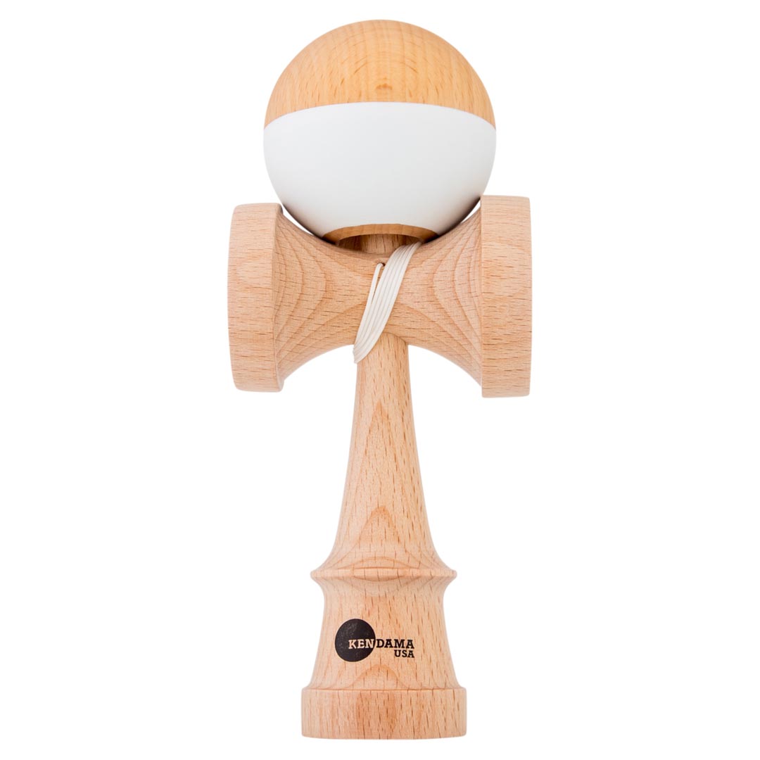 Kendama USA - Kaizen Half Split - JET Shape - Natural & White