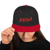 Snapback Hat - Large Red KUSA Script Logo