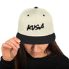 Snapback Hat - Large Black KUSA Script Logo