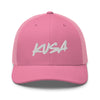 Trucker Hat - Large White KUSA Script Logo