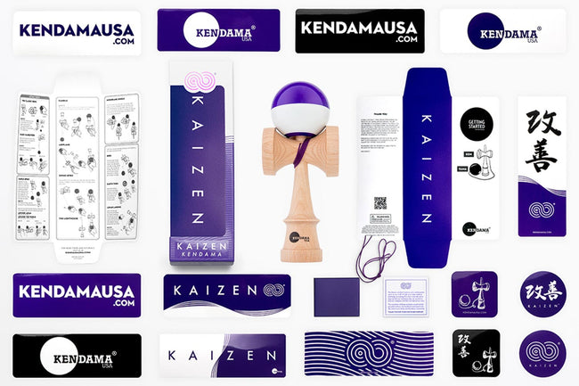 Kendama USA - Kaizen Half Split - JET Shape - Purple & White