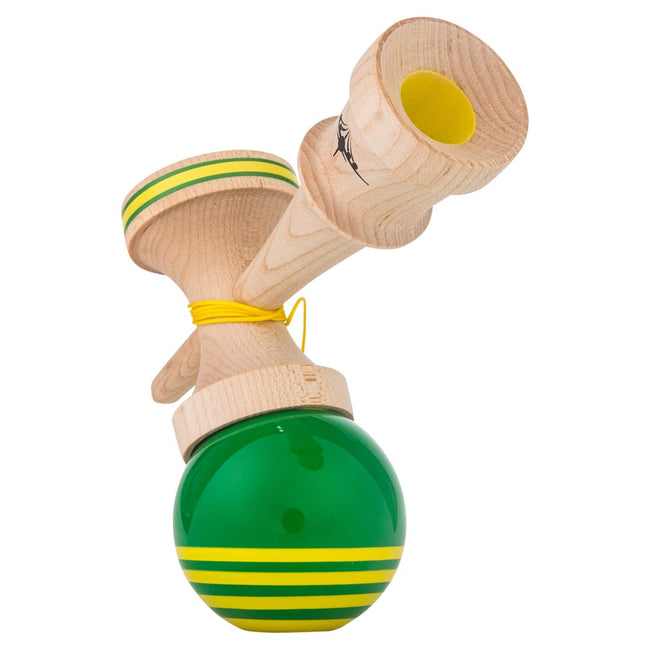 Kendama USA - Kaizen Sunrise - Jet Shape - Green & Yellow