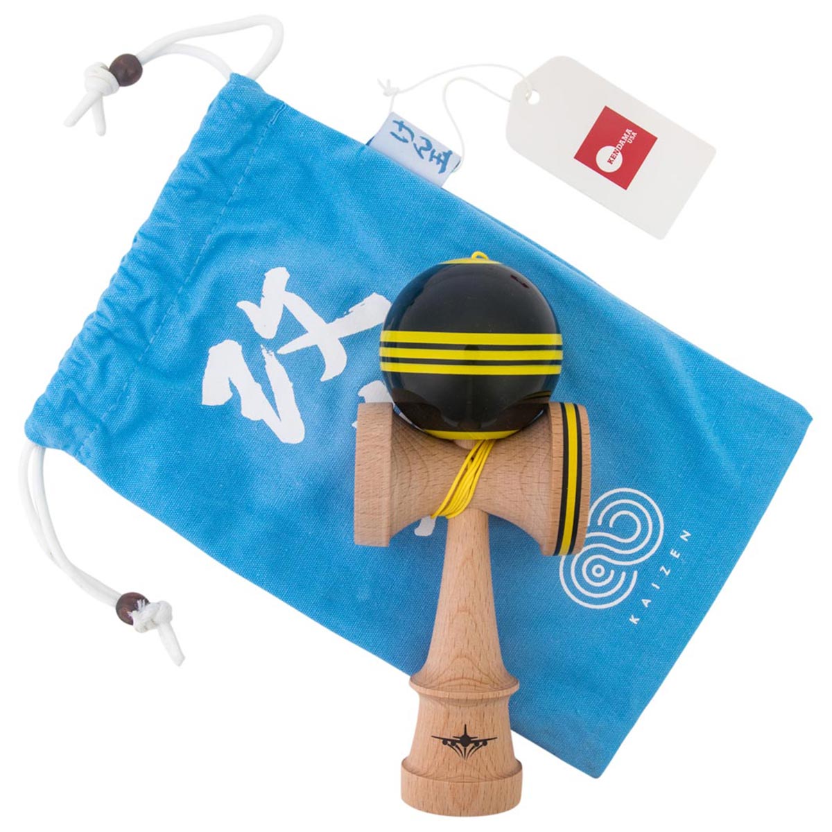 Kendama Kaizen 3 Rayures - Rose avec Rayures Vertes - Vernis Kendama Kaizen 3 Rayures - Rose avec Rayures Vertes - Vernis