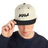 Snapback Hat - Large Black KUSA Script Logo