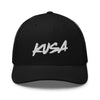 Trucker Hat - Large White KUSA Script Logo